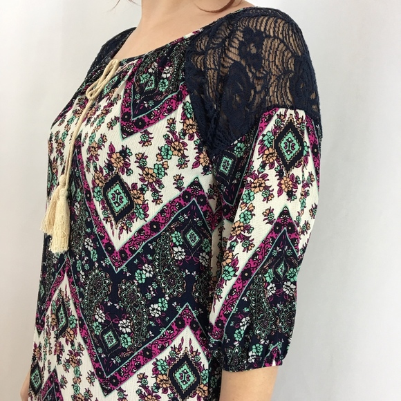 Paisley Chevron Boho Dress - Picture 7 of 8